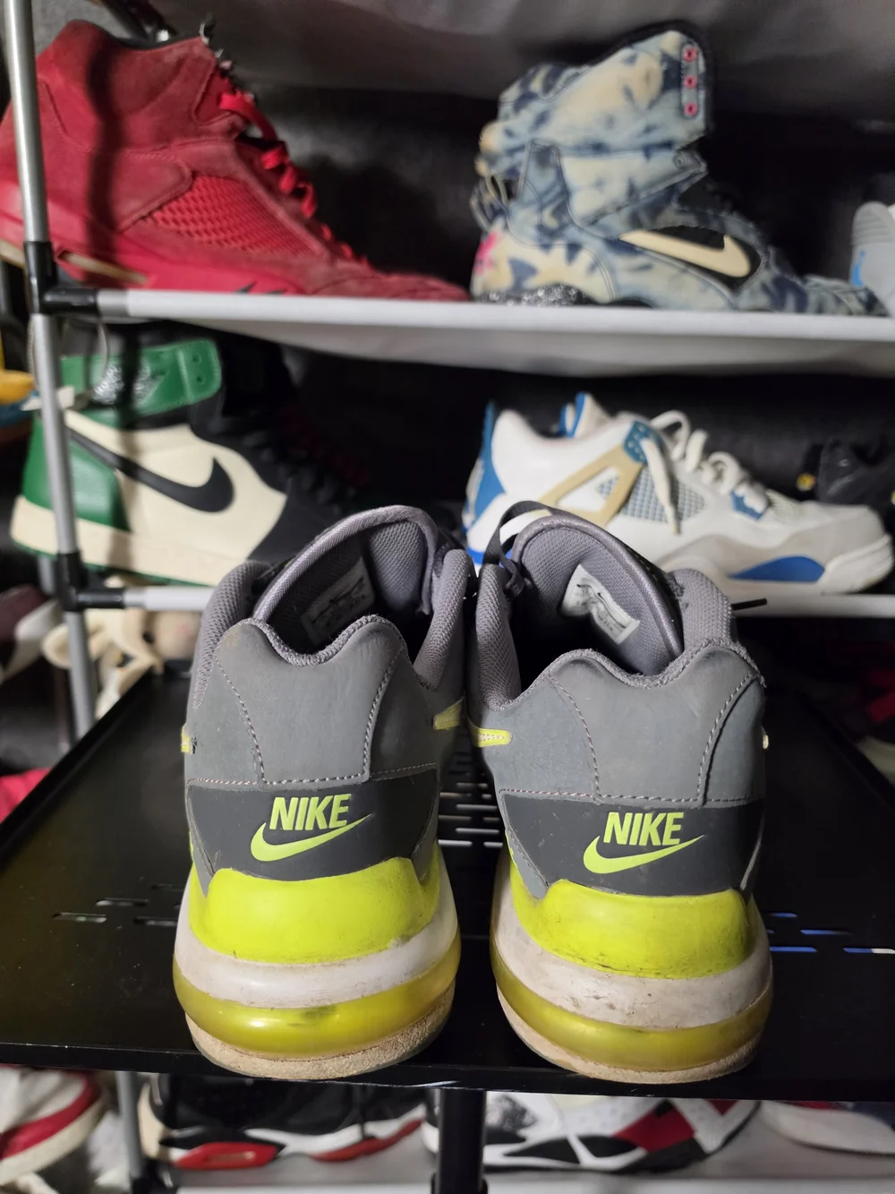 🔥 Nike Gray Neon Yellow Air Max Wright LTD Men's Size 12 Athletic Shoes